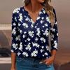 Women's T Shirt Tee Printed 3/4 Sleeve Daily Weekend Fashion Basic V Neck Regular Top