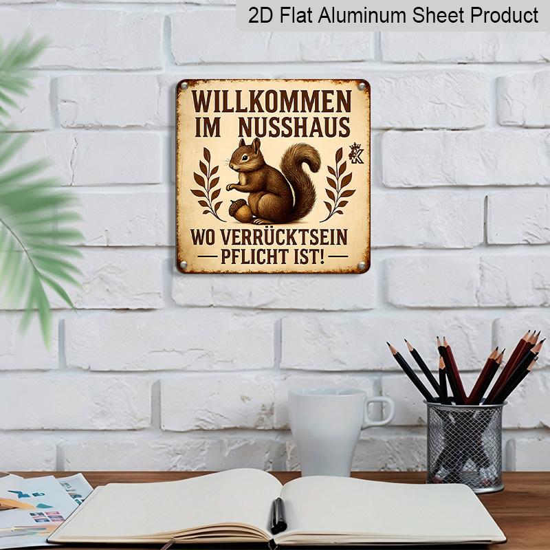 2D Flat, 1pc, Vintage Animal Theme Metal Aluminum Decorative Plaques, Vintage Farmhouse Style, Perfect for Gardens, Patios, Homes, Clubs, Porches