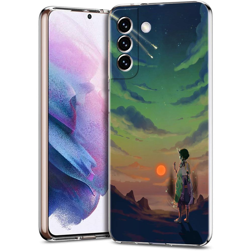 Чехол для телефона Genshin Impact Game Landscape для Samsung Galaxy S24 Plus S23 S22 S21 S20 FE Ultra 5G S10 S10E S9, мягкий прозрачный чехол