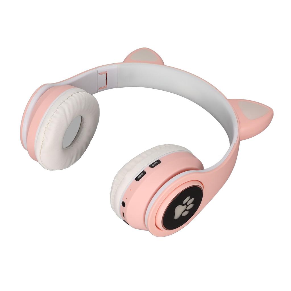 Светящиеся кошачьи ушки Bluetooth наушники бас складной беспроводной головной убор дыхательная лампа гарнитура