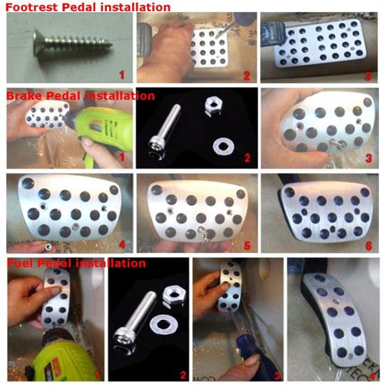 Алюминиевая противоскользящая педаль для ног для автомобиля Peugeot 206 206CC