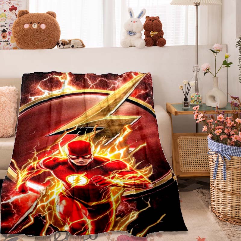 The Flash-themed cartoon blanket is perfect for naps, sofas, living rooms, offices, bedrooms, and other similar spaces.-2