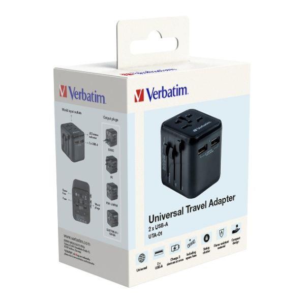 Verbatim UTA-01 Global Travel Adapter 2xUSB 12W