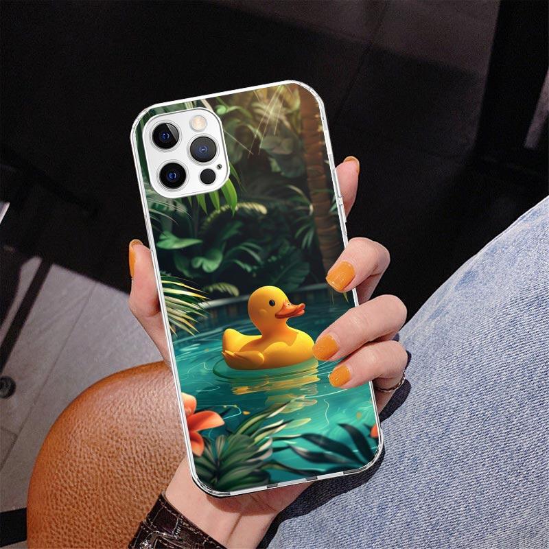 Чехол для телефона с резиновыми уточками в бассейне для iPhone 13 12 Mini 11 Pro Max XS XR X SE 7 8 Plus 5S 5 6S 6 Подарок Печатная крышка Fundas