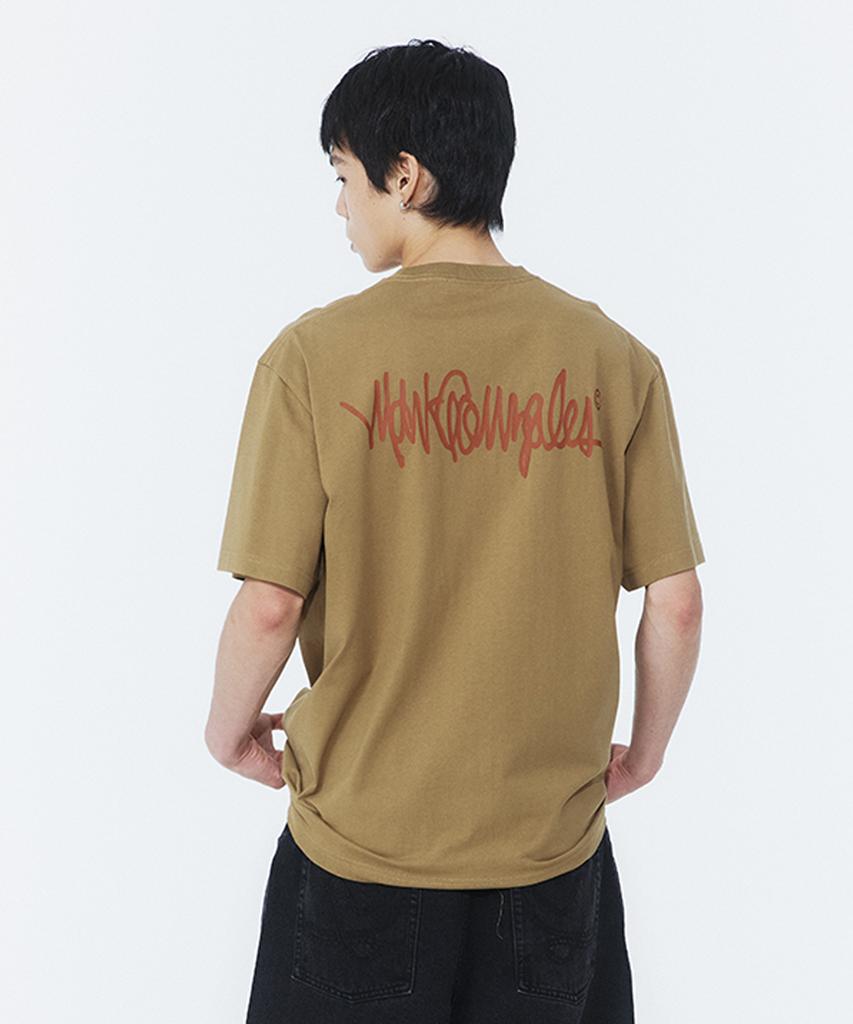 MARK GONZALES Next Sign Logo Short Sleeve T-Shirt - Khaki