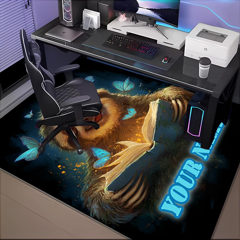 1PC Custom Name Sloth Adventure Theme Floor Mat Ideal for Living Room, Game Rooms, Office, Bedroom Floor Mat Playful Design