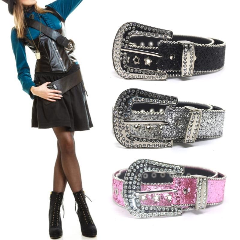 Пояс со стразами для платья, регулируемый пояс с пряжкой, блестящий широкий пояс с блестками, женский пояс для юбки