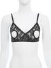 Womens Hollow Out Lace Bra Top Adjustable Spaghetti Straps Sheer Panels Club Rave Wear