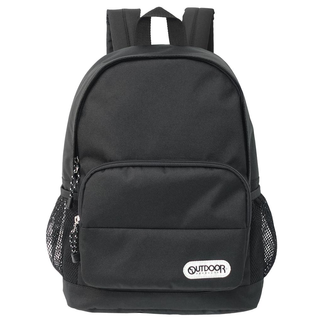 Backpack A4 Storage Kids Junior Mesh Pocket Rough Plain Basic Simple 22469049 Black 1 F [Outdoor Products]