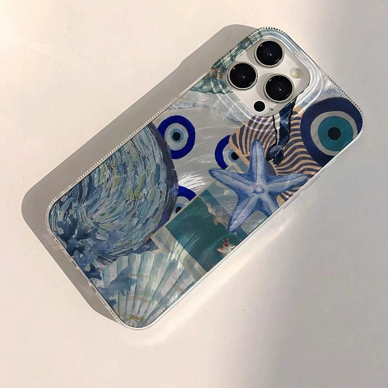 Чехол для телефона с рисунком морского пейзажа и волн для iPhone 15 16 14 13 12 11 Pro Max 16E 16 Plus, противоударный чехол