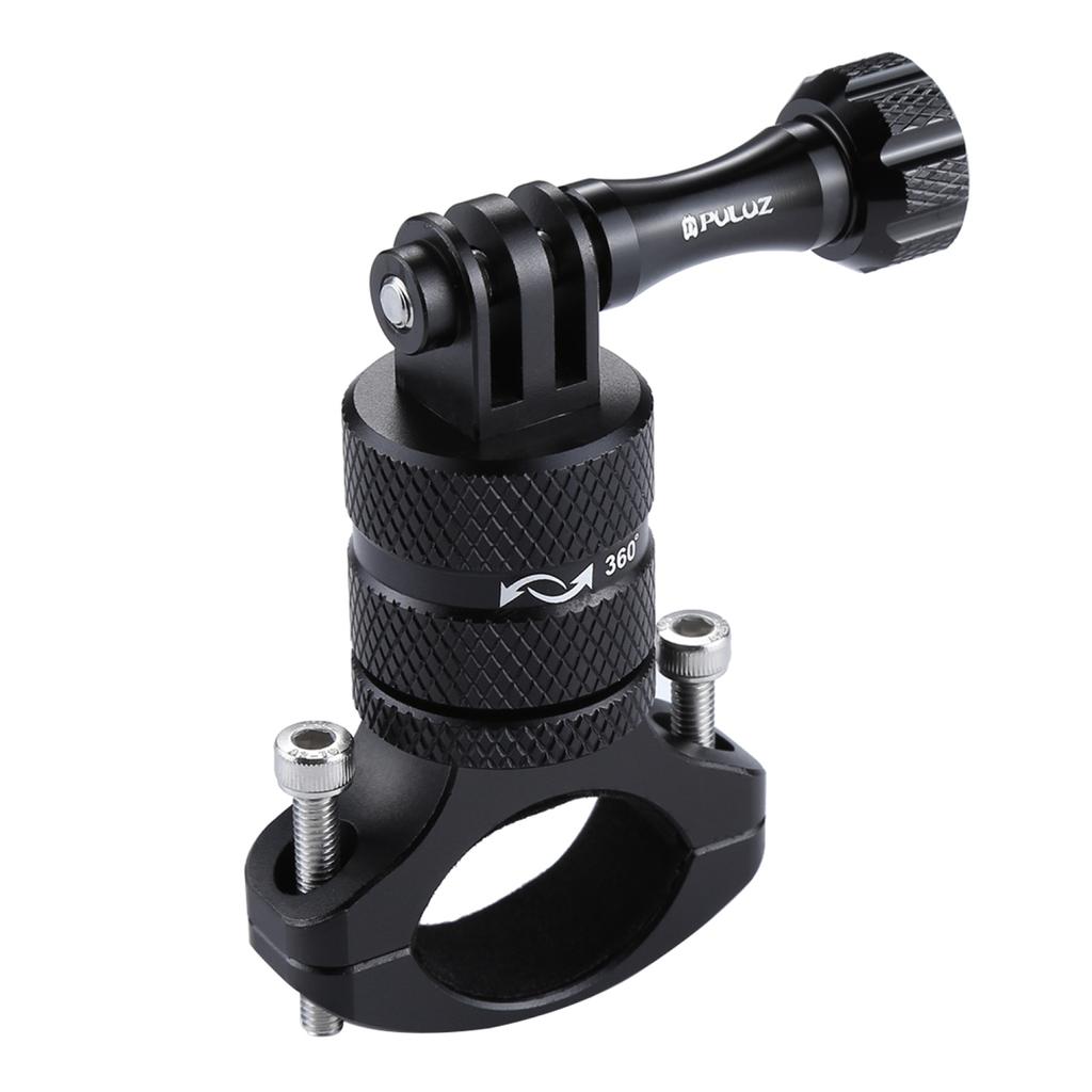 PULUZ 360 Degree Rotation Bicycle Aluminum Alloy Handlebar Adapter Mount Bicycle Rack Mount Holder