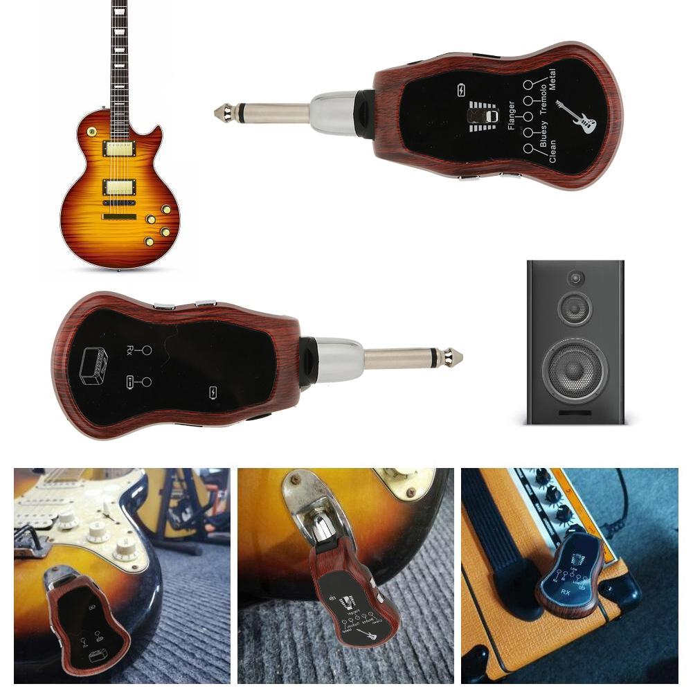 1 Pair Built in Battery 10 Channels 5 Effects Wireless Guitar Effector Transmitter Receiver