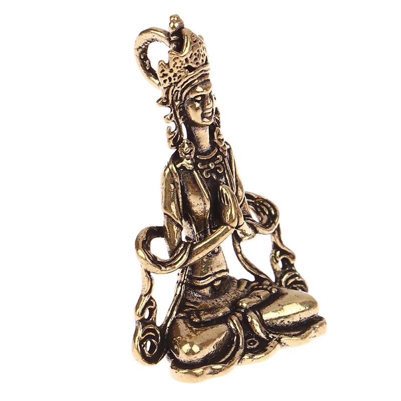 1 шт. Ретро Мини Медная Медитация Дзен Буддизм Бытовой Будда Украшение Декор Гостиной Медная Статуэтка Украшение Чайного Домика