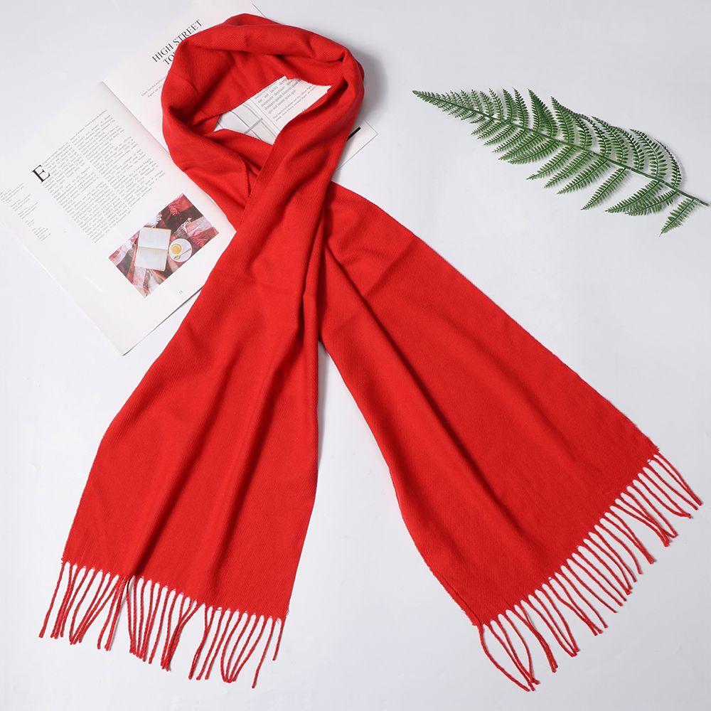 Casual Soft Warm Pashmina Cotton Cotton Scarf Pure Color Long Shawl