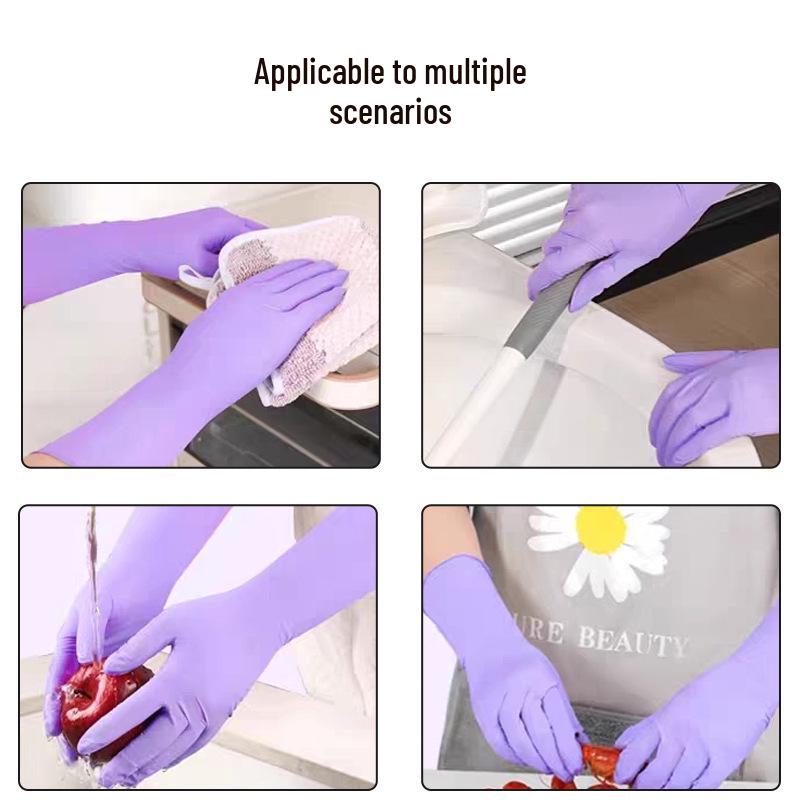 12-дюймовые утолщенные нитриловые одноразовые перчатки пищевого класса для уборки дома и мытья посуды
