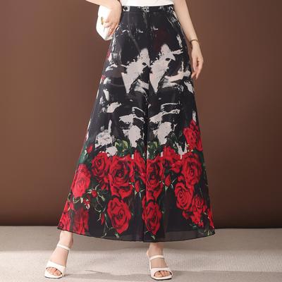 Элегантные летние шифоновые брюки женские модные повседневные брюки с высокой талией широкие брюки винтажная одежда