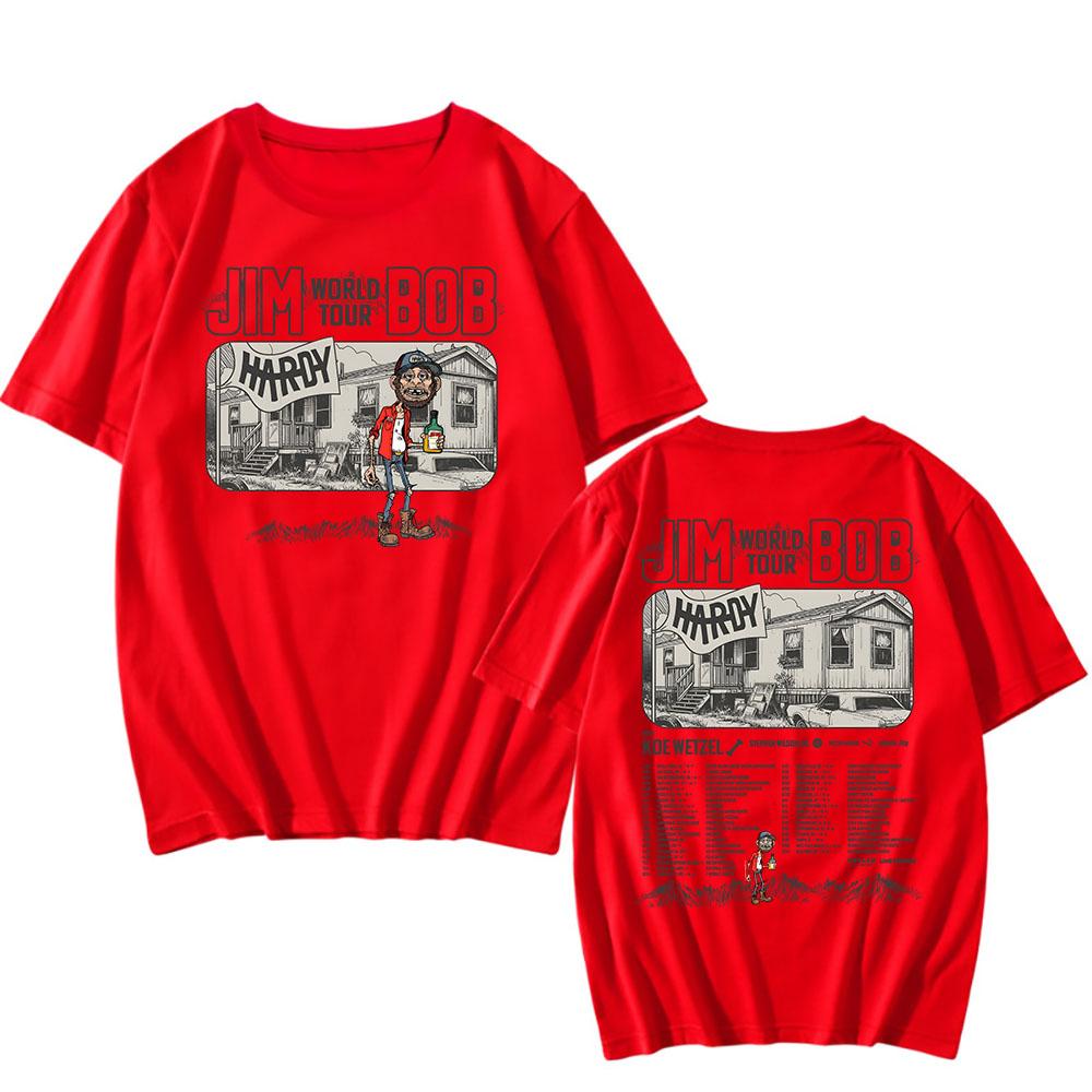 Jim World Tour Bob Shirt Hardy And Koe Tour 2025 Tshirt Cotton Summer Short Sleeve Tshirts Round Neck Casual Unisex T Shirt Print