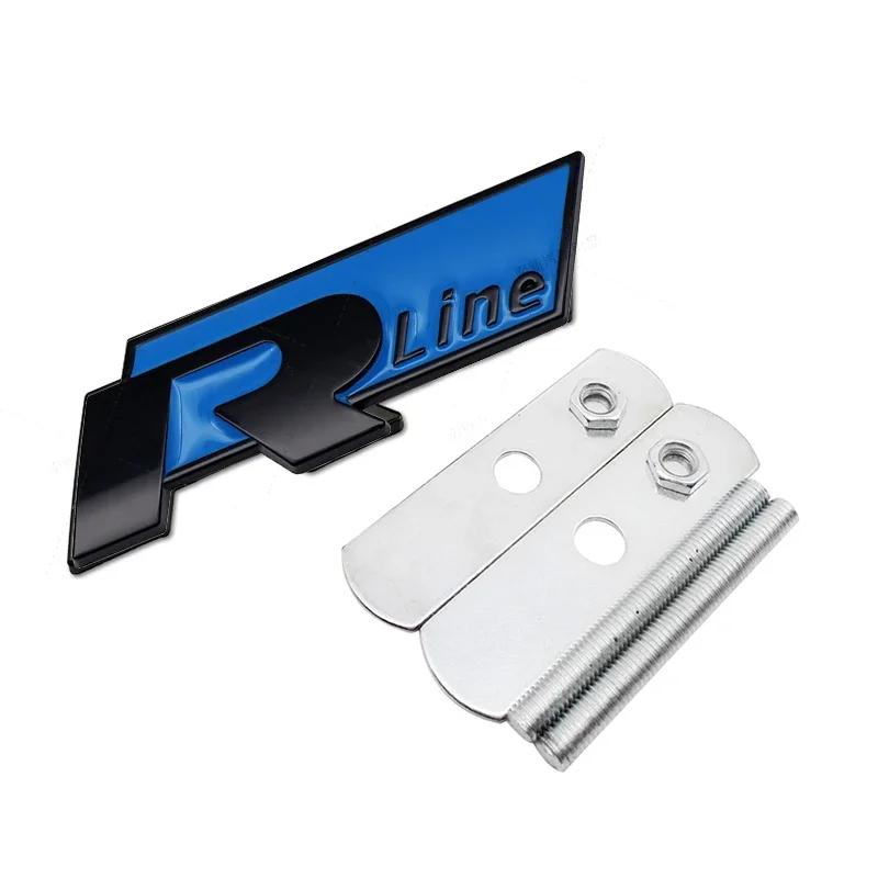 1Pc Metal Rline Emblem Car Front Grille Badge Rear Trunk Sticker for BORA CC GOLF JETTA MK4 PASSAT Polo SR32 Lavida