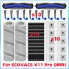 Compatible For ECOVACS DEEBOOT X11 PRO OMNI Spare Main Roller Side Brush HEPA Filters Roller Mop Pad Dust Bag Accessories