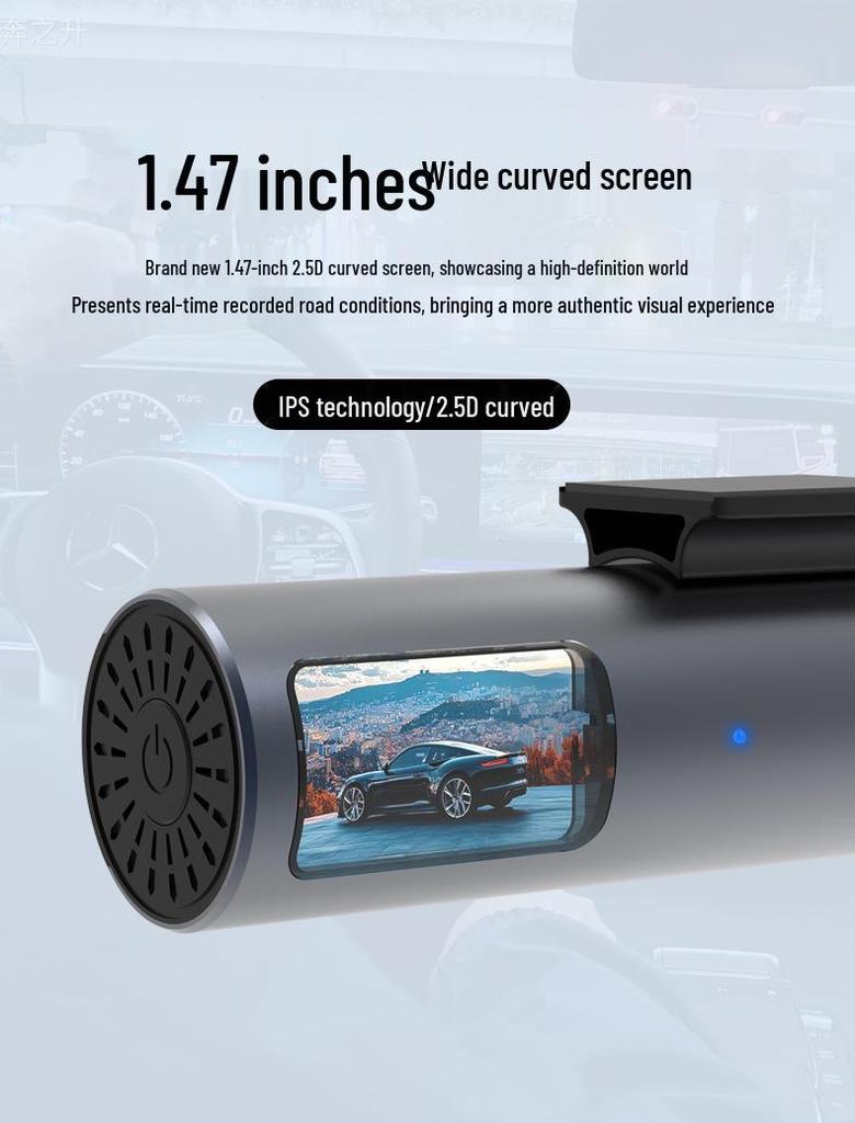 New Car-Mounted Wireless Dash Cam: High-Definition, Screen, Night Vision, Parking Monitoring, Compact Design