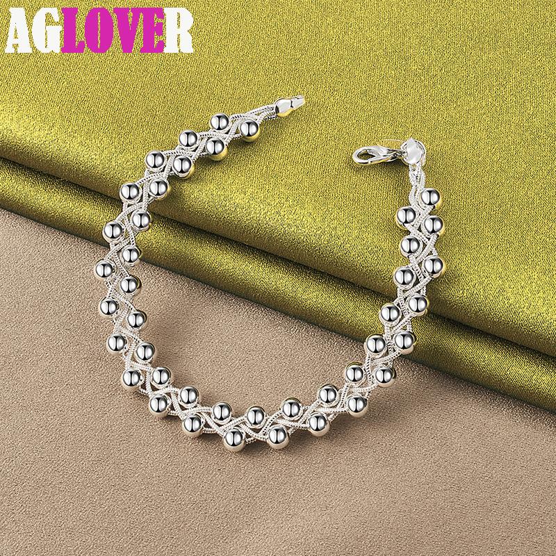 Ювелирные изделия-браслет-цепочка из стерлингового серебра 925 пробы с виноградными бусинами