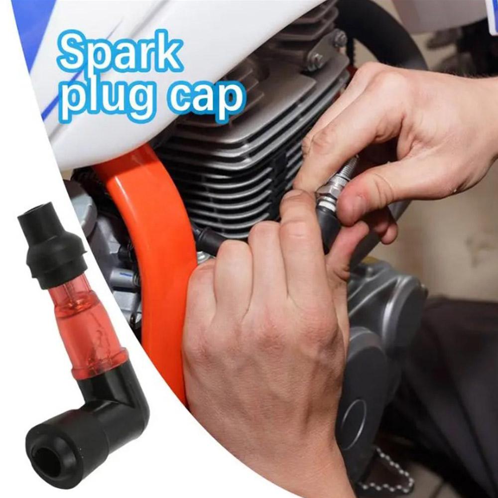 1pc Motorcycle Spark Plug Decorative Cover Motorcycle Ignition Spark Plug Cap Motorcycle 90 Degree Flashing Spark Plug Cover