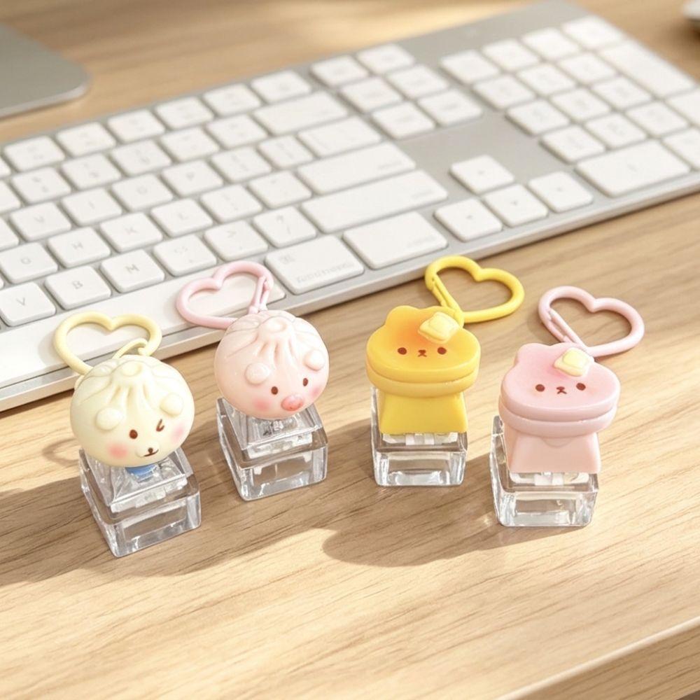 DIY Keyboard Finger Keyboard Cap Cartoon Clicker Toy New Fidget Keychain Relief Stress