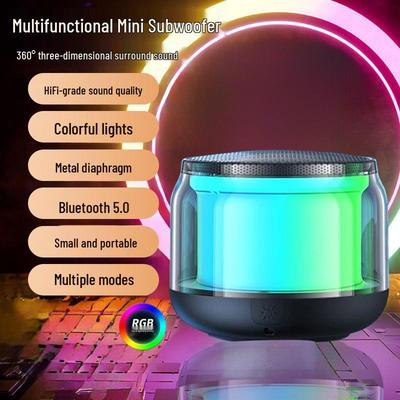 Мини Bluetooth-колонка S100: Прозрачный дизайн с подсветкой и высококачественный звук Сабвуфер