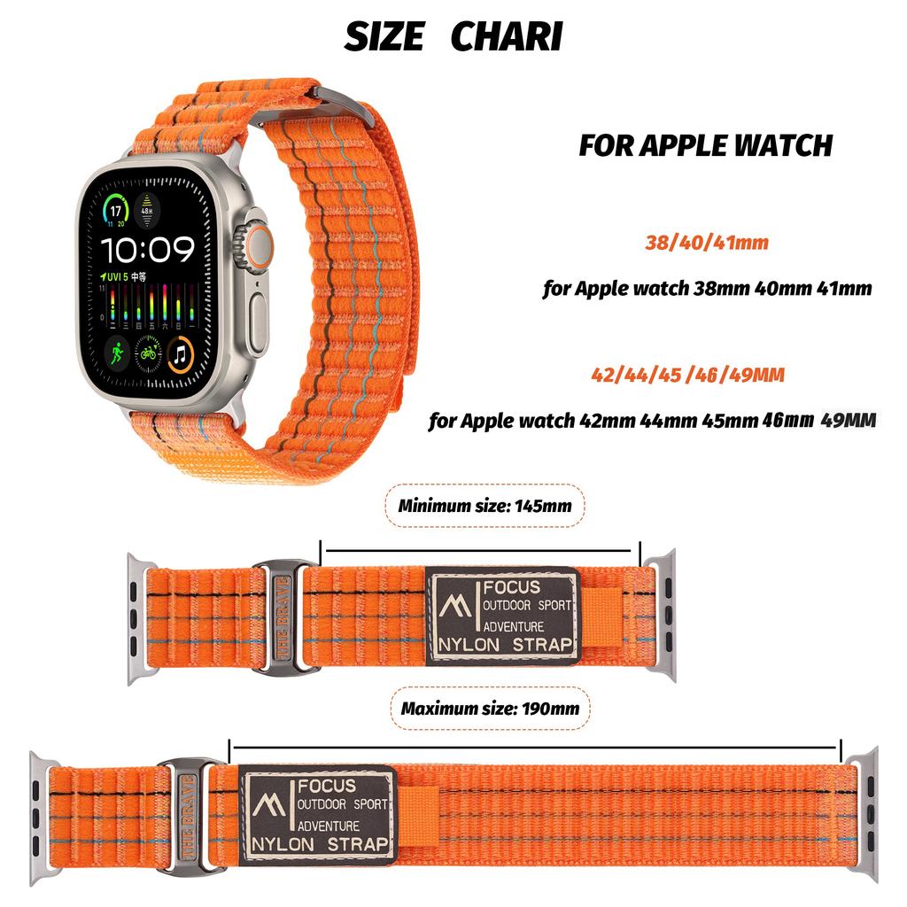 Спортивный ремешок Trail Loop для Apple Watch Ultra 2 49мм 44мм 45мм 46мм 42мм 40мм 41мм Нейлоновый спортивный браслет iWatch series 10 9 7 8 se Ремешки