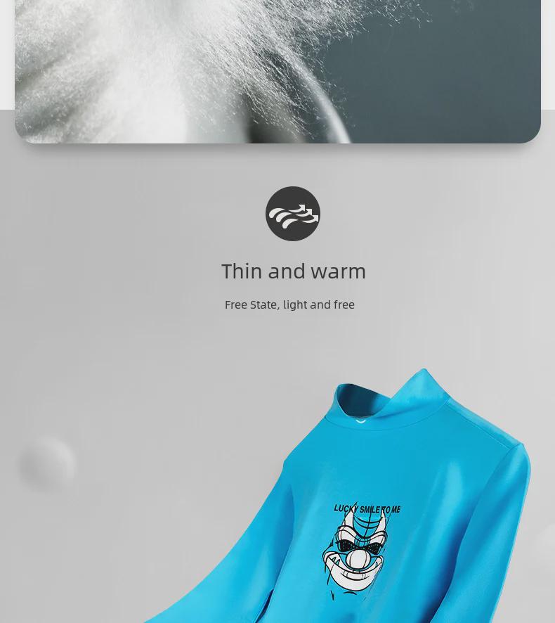 Мужской хлопковый топ с высоким воротником и длинными рукавами — удобная, дышащая осенняя одежда.