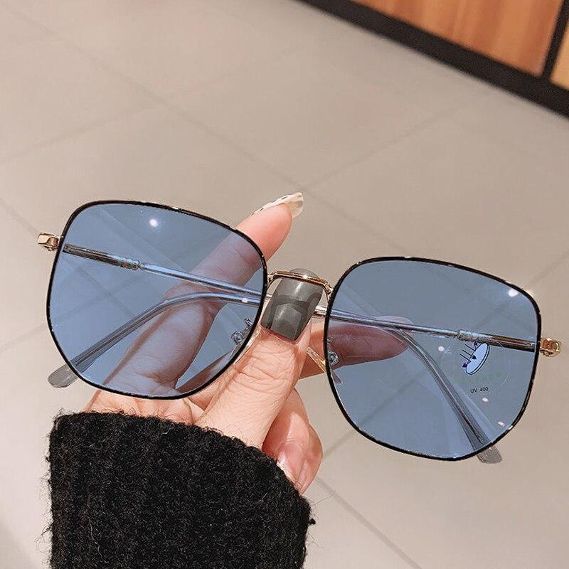 Фотохромные очки для близорукости, женские металлические оправы, фильтр синего света, УФ-защита, готовые компьютерные очки, степень от -50 до -400