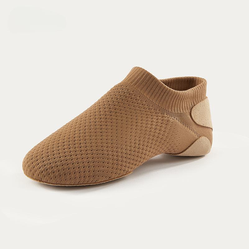 Унисекс Нейлоновый верх Кожаная подошва Слипоны Джазовая обувь Для женской и мужской танцевальной обуви