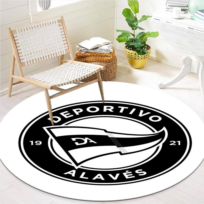 Deportivo Alaves Round Area Rug,Carpet Rug for Living Room Bedroom Sofa Playroom Decor,Non-slip Floor Mat