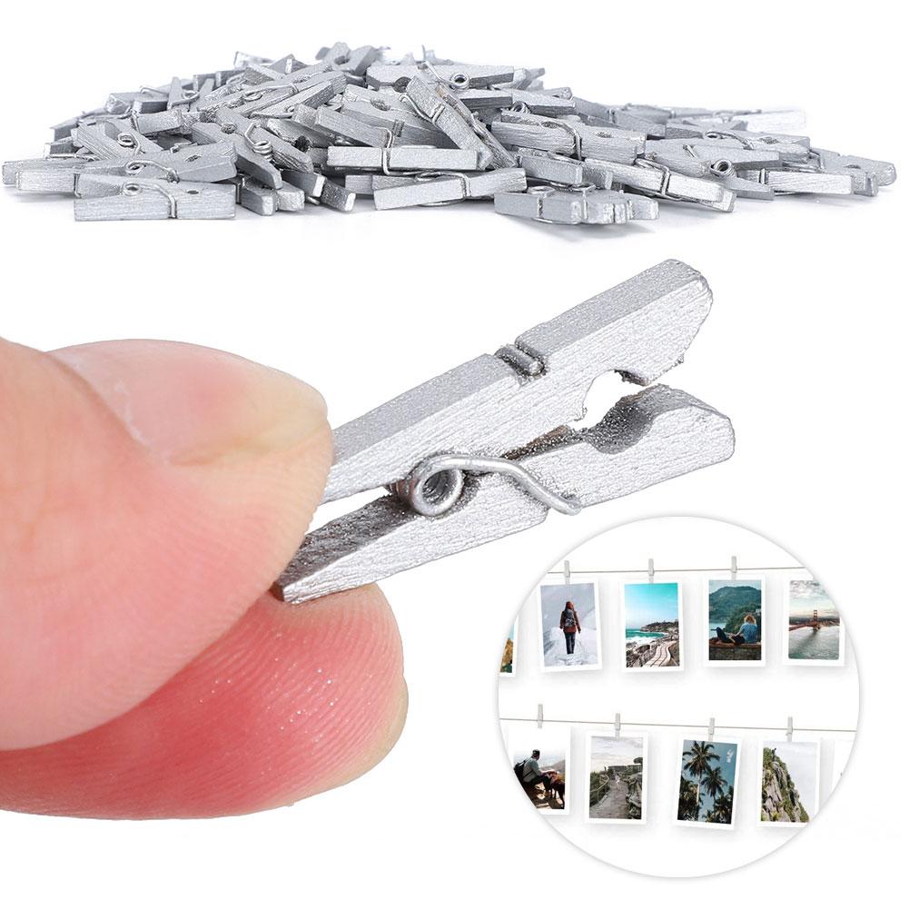 300 шт. Мини деревянные зажимы для украшения, прищепки для фотобумаги, скрапбукинга, домашнего офиса