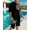 Men's Tee + Short Pant Sets 3D Printing T-shirt Man Summer Loose Casual Two Piece Set