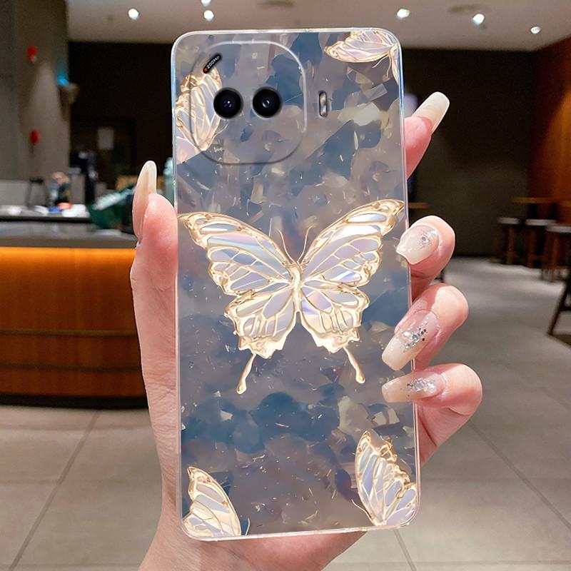 Phone Case For Vivo IQOO Z11 Turbo Fundas Capa Butterfly Bow Protective Casing Transparent Soft Silicone TPU Cover Coque
