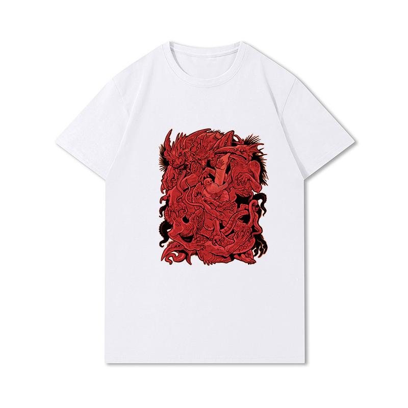 Мужские футболки с аниме в стиле ретро, забавная футболка с рисунком Y2k, мягкая футболка унисекс из 100% хлопка, мужские топы