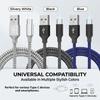 USB на Type-C Нейлоновый Кабель для Данных Поддерживает 10А Ультра-Быструю Зарядку 1м/3м Опционально Для Электрической Зарядки и Передачи Данных