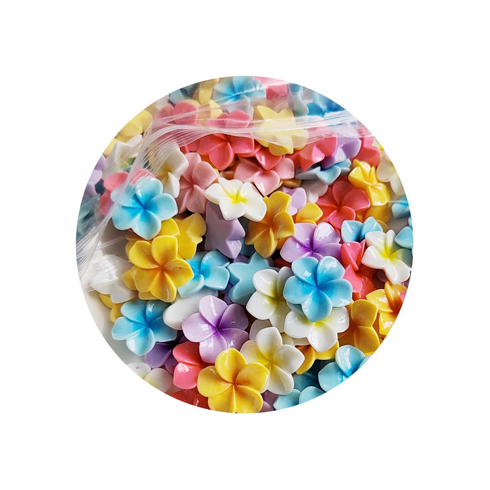 100pcs Resin Frangipani Plumeria Flat Back Flower Cabochon DIY Scrapbook Phone Decor Crafts Embellishment