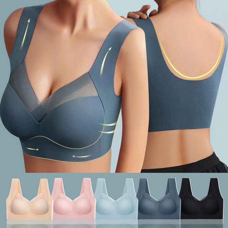 Women Sport Bras Lace Plus Size Bralette Backless Seamless Bra Brassiere Vest Gathers Shock-Proof Gym Fitness Crop-top Yoga Exercise Tank Bra