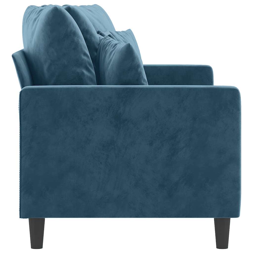 2 Seater Sofa Blue 140 cm Velvet