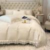 Washed Silk Comforter Bedding 4-piece Set Princess Style Lace Lace 3-piece Set