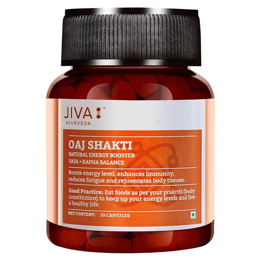 Jiva Oaj Shakti Capsules 30 X Pack of 2 for Physical Strength, Stamina Boost, Energy and Mental Performance