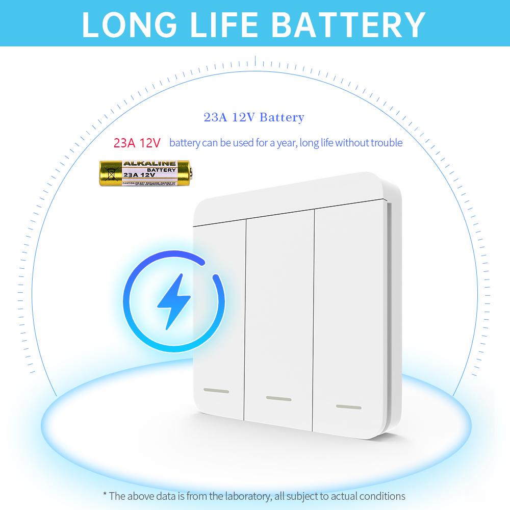 AC85-265V Wireless Smart Switch 1/2/3Gang Remote Control Switch Wall Panel Switch Home Automation
