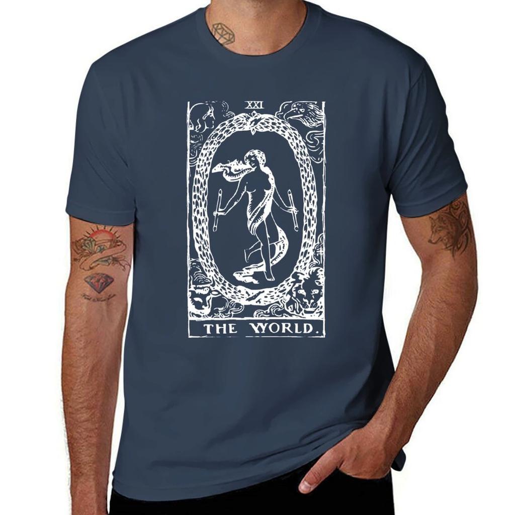 The World Tarot TShirt Work Wear Simple Tee Shirt