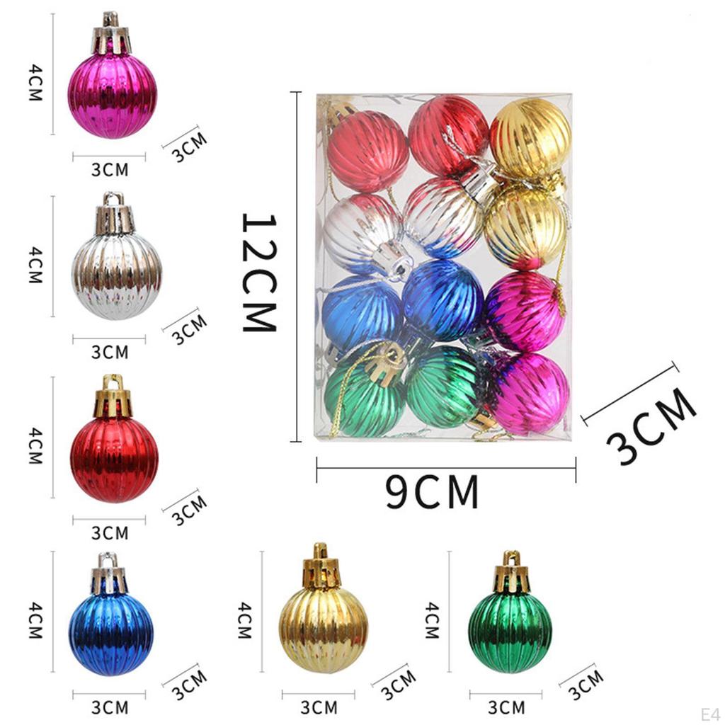 12 Pieces Christmas Ball Ornaments Tree Hanging Xmas Decor