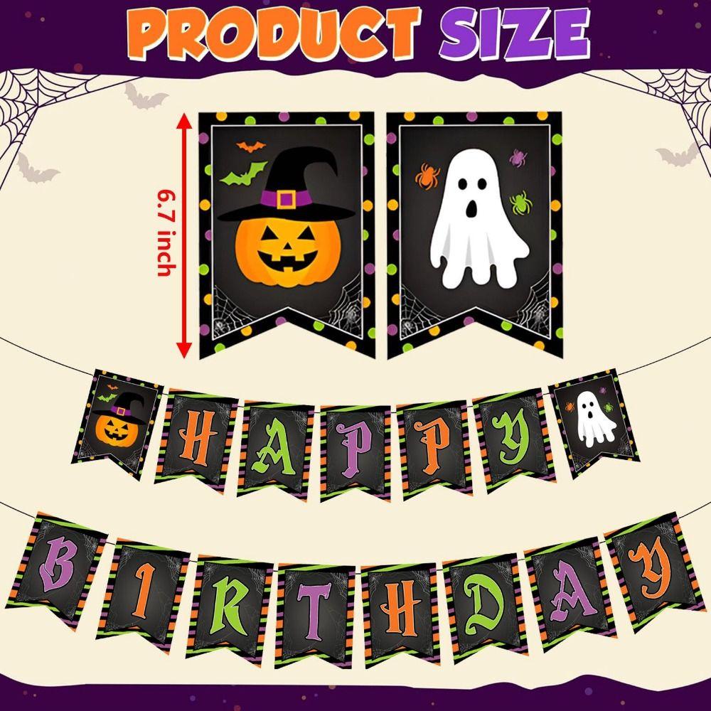 Paper Happy Birthday Banner Cartoon Halloween Birthday Decorations  Birthday Baby Shower