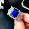 Ювелирные изделия, кольца, ювелирные изделия, цветное сокровище, фиолетовый свет изменит цвет, красный корунд, синяя шпинель, модные легкие роскошные женские украшения