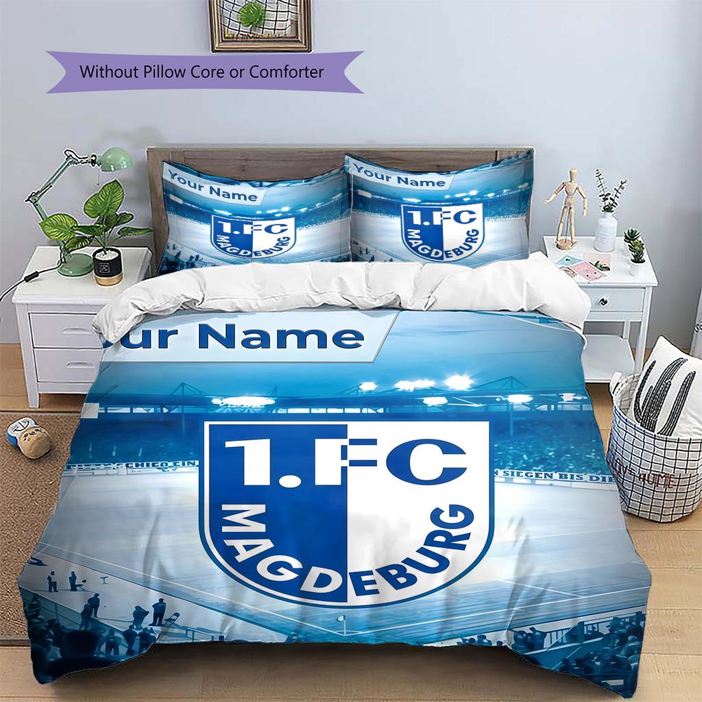 Custom Name 1. FC Magdeburg Bedding,Quilt Set Quilt Cover Pillowcase Home Birthday Gift(1 * duvet cover + 2 * pillowcase, without core) -HE1