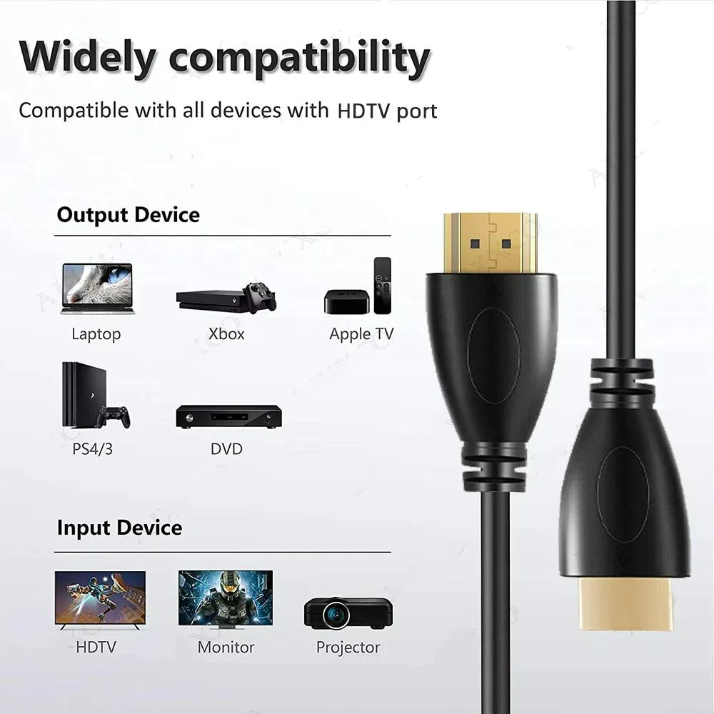 0.5M 1.5M 1M 2M 3M 5M 10M 15M Gold Plated HDMI-compatible Cable 1.4 1080p 3D Video Cables for HDTV Splitter Switcher